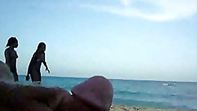 Guy Jerking Off In The Beach