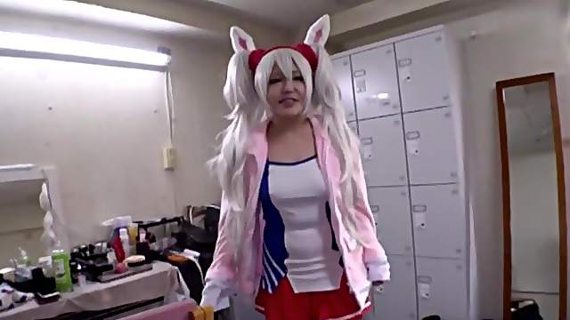 Kinky Japanese girl Tsukino Serina moans while getting pleasured