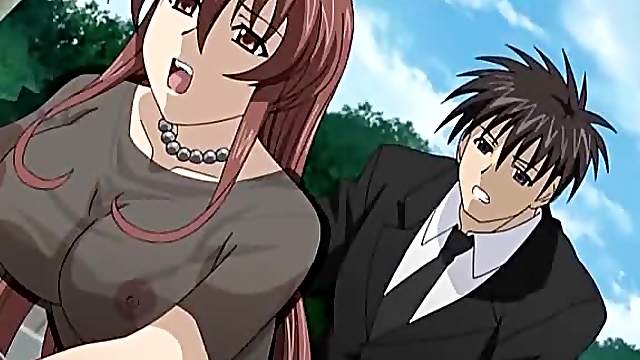 Brown-haired anime hottie loves amazing threesome FFM sex