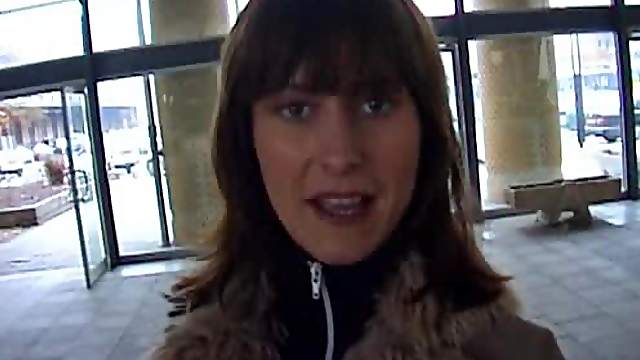 Mona the pretty babe blows a dick and gets facialed