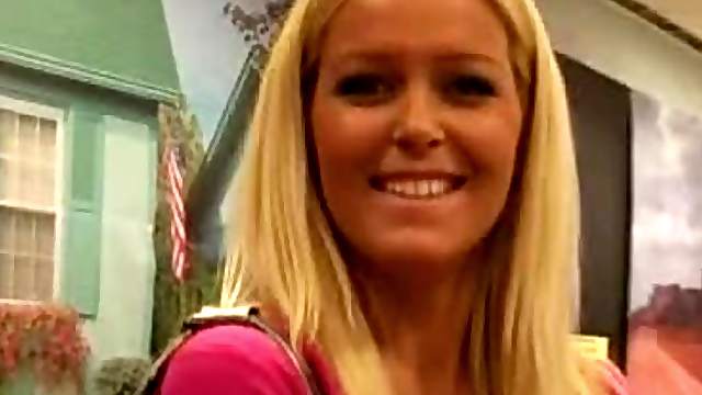 Sophie Moone the cute blonde walks around the mall