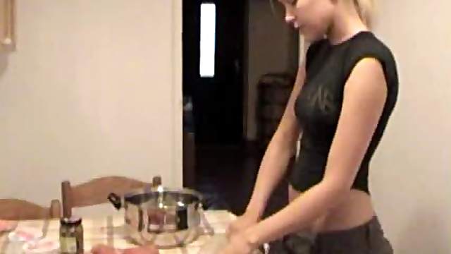 Sophie Moone cooks at home and has a dinner alone