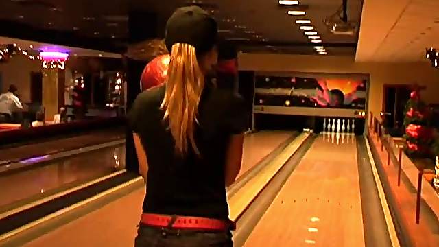 Lovely Wivien and Sophie Moone play bowling