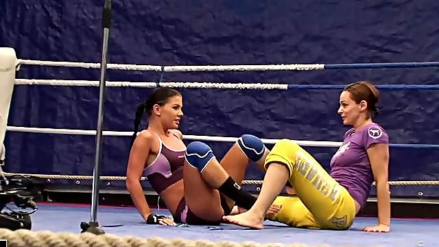 Bellina and Rihanna Samuel play lesbian games using a strap on