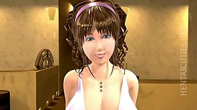 Hottie 3D hentai bitch fucking cock