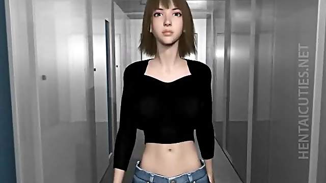 Hottie 3D hentai slave gets tied up