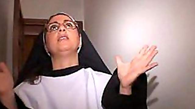 Mature Italian Nun In Red Stockings Gets Facialized in a Hot Threesome