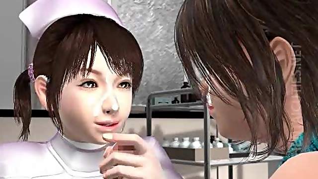 3D hentai lesbians fuck a giant penis