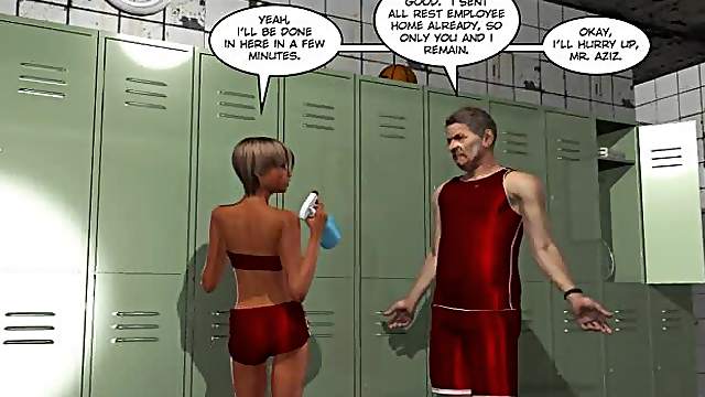 Busty 3D hottie gets balled in the locker room