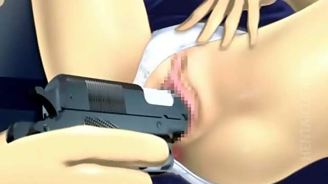 3D hentai slut riding a fucking machine