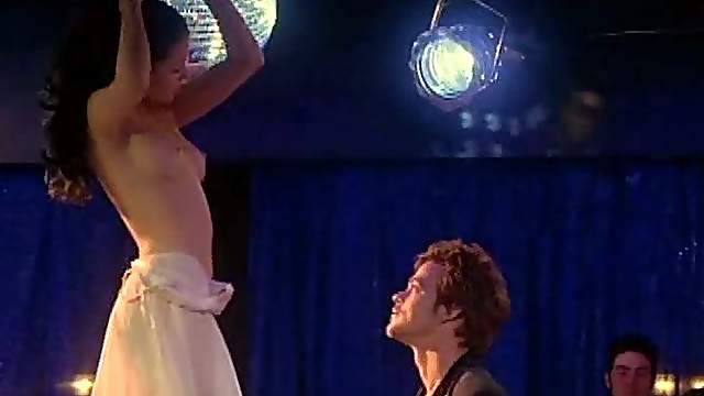 Stunning Brunette Charlotte Ayanna Exposes Her Round Knockers On Stage