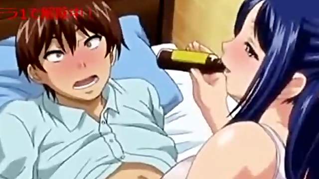 Anime hottie tries her best to seduce some guy indoors