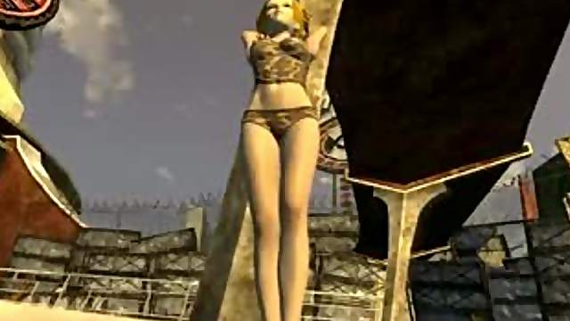 3D girls set free one of their GFs who is tied up to a column