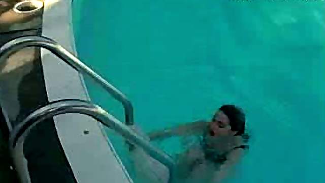 Sexy Madonna Comes Off The Pool To Rest For a While