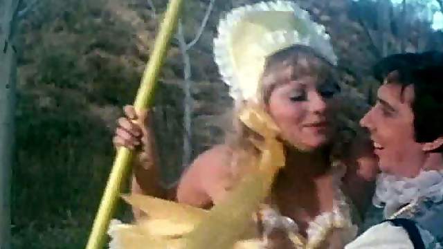 Foxy Retro Blonde Angela Aames Exposing Her Big Natural Tits Outdoors