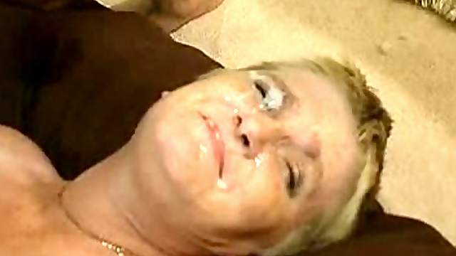 Chubby mature lady puts one some erotic undies and gets nailed