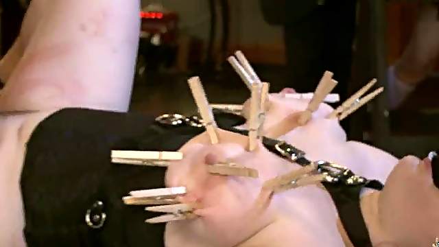 Extreme BDSM party with boobs torturing and ass spanking