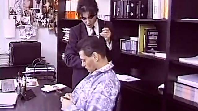 Hairy Brunette Mature Fucks an Employee In Her Office