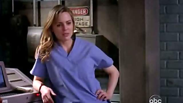 Hot Blonde Melissa George Takes Off Her Nurse Robe