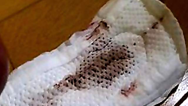Fetishist Dude Jerks Off and Cums On a Used Napkin