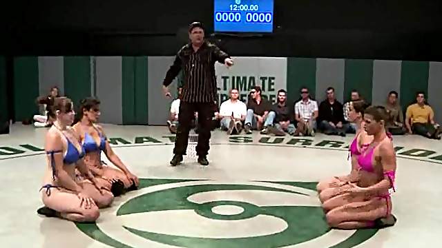 Booty and busty chicks know how to wrestle