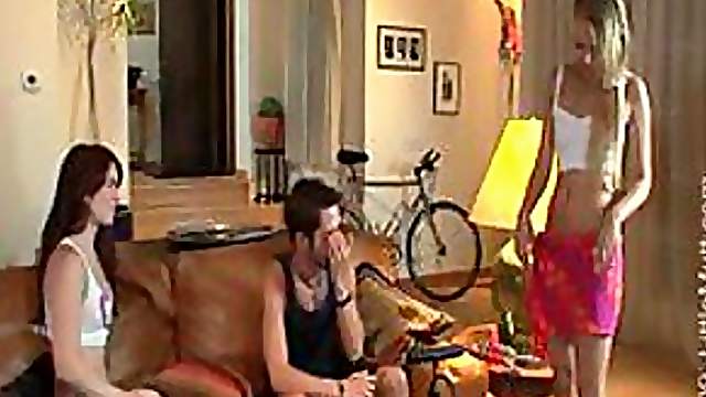 Drool-Worthy Lesbian Babes Get Their Shaved Pussies Fucked In a 3some