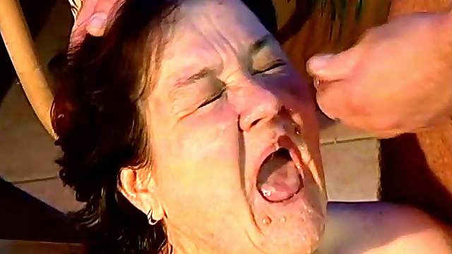 Fat granny is going to get her old face cummed