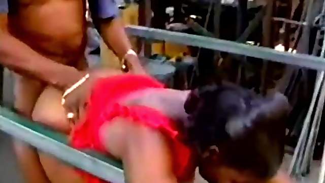 Amateur Black girl sucks big black cock and gets fucked from behind