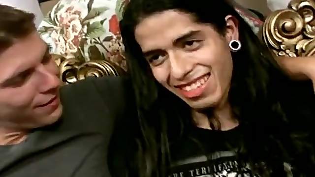 Skinny faggot spreads his legs for his man