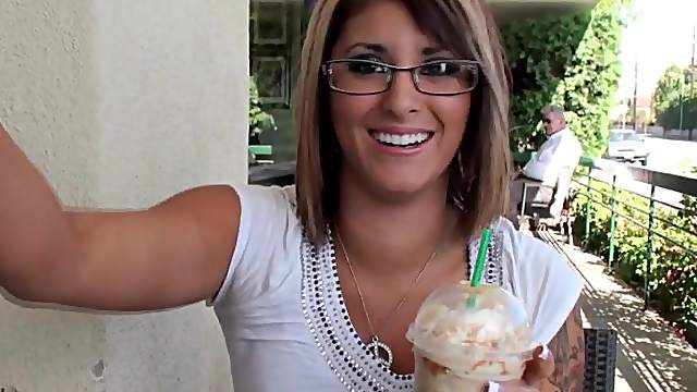 Incredible Britney Sanders Wearing Sexy Glasses Gets Fucked Outdoors
