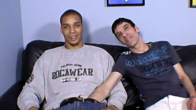 Two skinny faggots make out in an interracial one