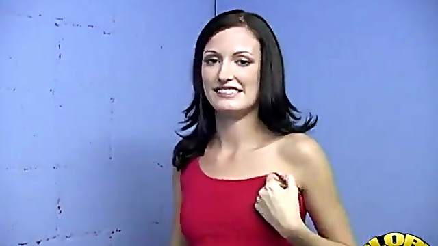 Kinky chick lets the guy touch her booty and shows the small tits