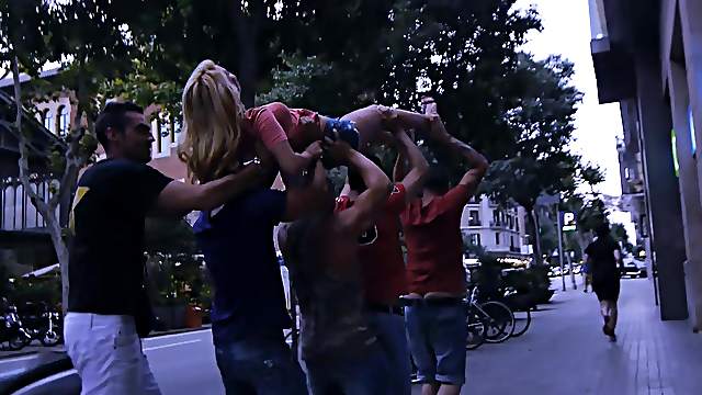 Nikky gets picked up by a dude and enjoys a gangbang with his friends