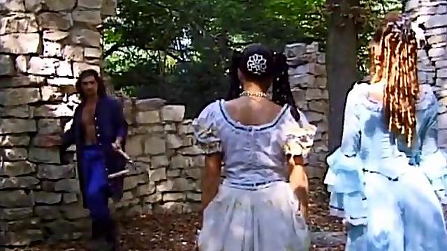 Horny ladies are fucked silly by a guy in an outdoors threesome
