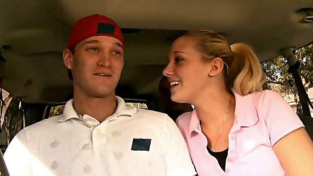 Two Men Have Wild Gay Sex Inside A Car In Front Of A Blonde Girl