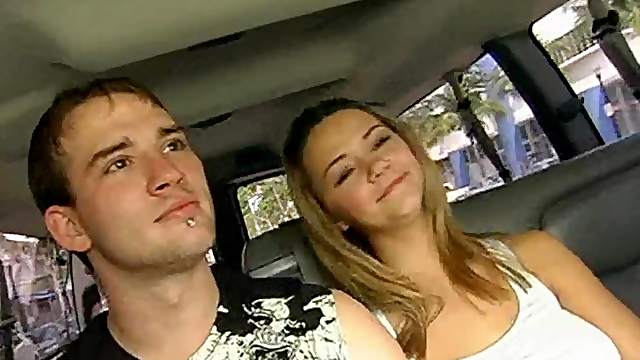 Two dark-haired queers have dirty doggy style sex in a car