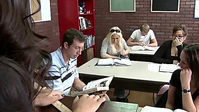 Petite Brunette Amia Miley Gets Her Deep Throat Fucked By Her Teacher