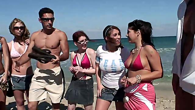 Horny babes in bikini coping up with huge dicks hardcore in reality shoot
