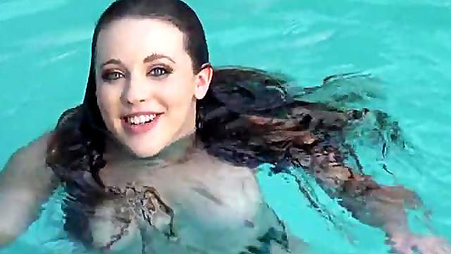 Sexy Brunette Allison Gret Gets Fucked In Interracial POV By The Pool