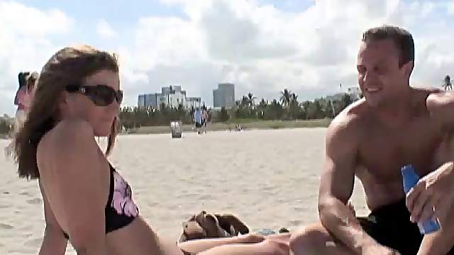 Chavon Taylor in glasses and bikini seduced in the beach then fucked Hardcore