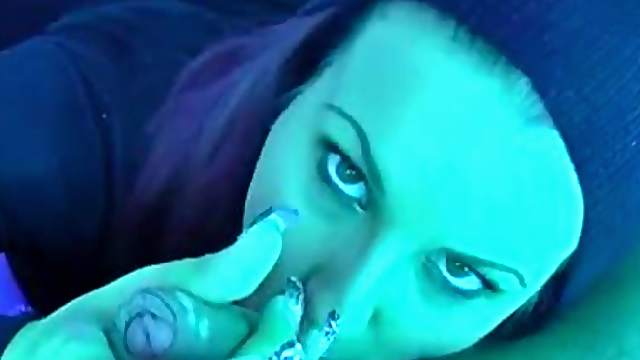 Salacious amateur brunette enjoys sucking a dick in POV clip