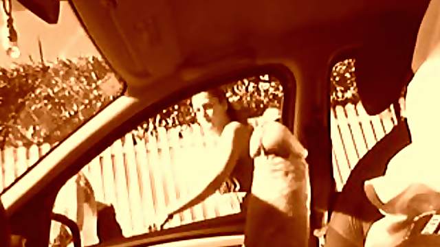 A dude jerks his dick off in a car and lets people watch him