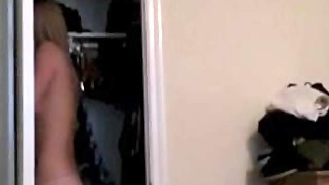 Blindfolded amateur blond girl lets her man toy her pussy