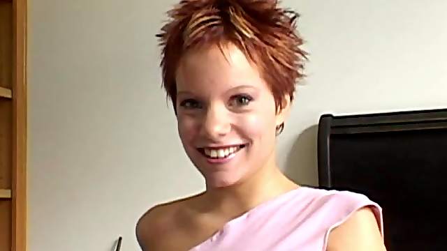 Dashing redhead with short hair getting pounded hardcore