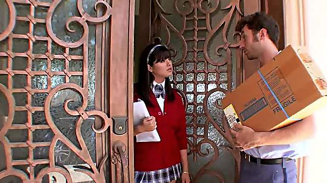 Delivering her a package and another kind of a package