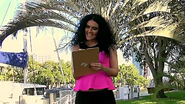 Wavy haired Latina milf fingering her pussy before getting smashed in pov