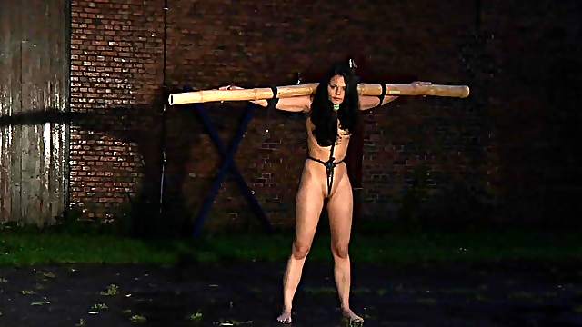 Kinky chic with a fetish in bondage having BDSM sex