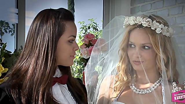 Lesbian brides make the most out of their first night married