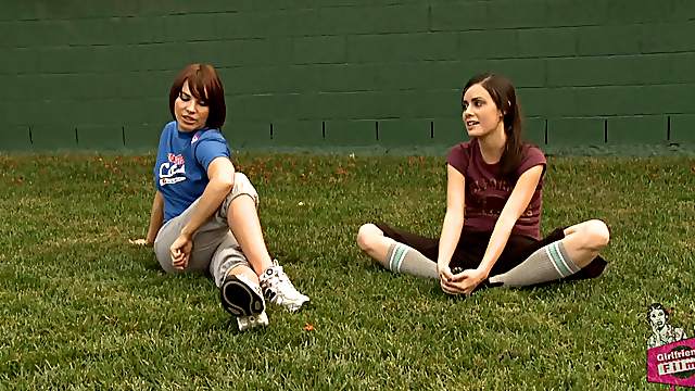 From the field,these lesbians get wild banging their assholes with a strap on