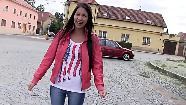 A fun loving, cute amateur flashes her panties outdoors